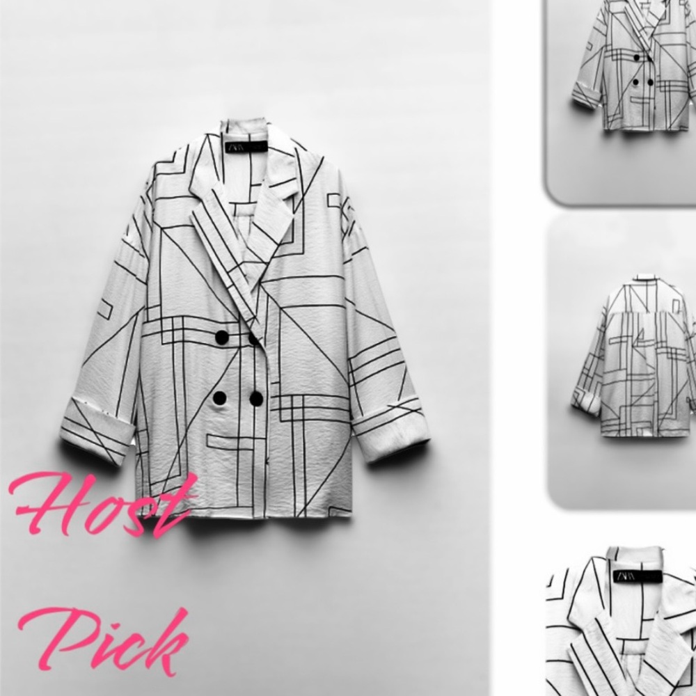 ZARA GEOMETRIC PRINT BLAZER